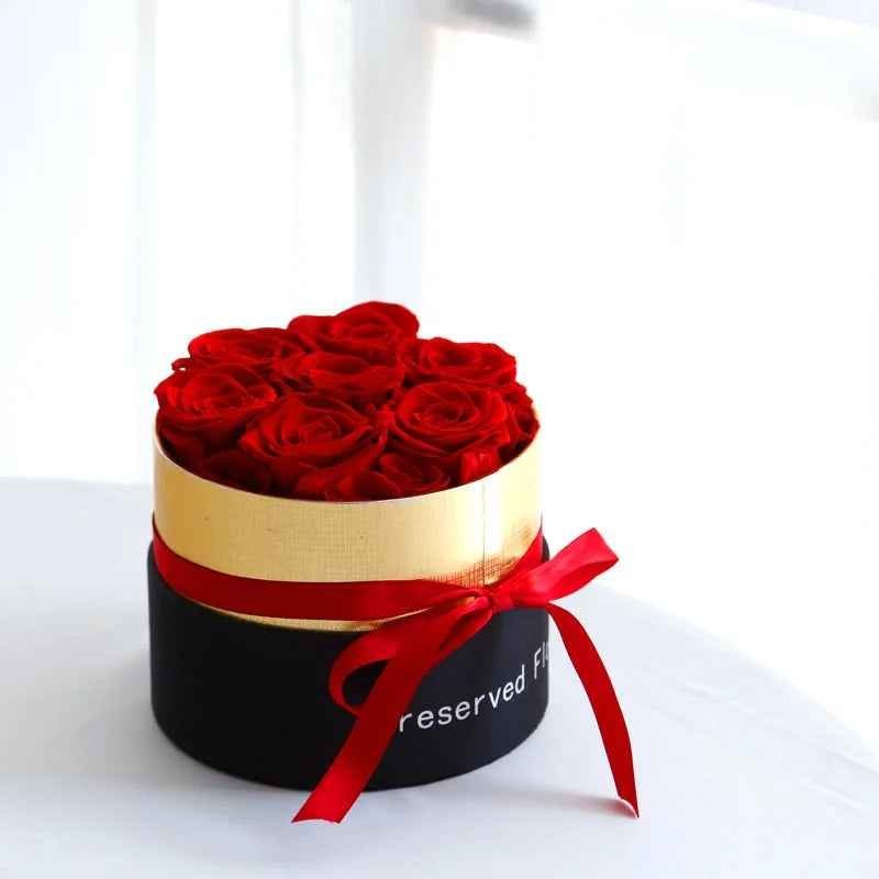 Luxury Preserved Rose Gift Box Forever Real Flowers Valentine Anniversary Hat Box - Image 8