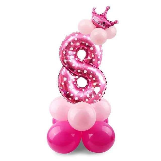 17pcs Birthday Number Balloon Set 32 Inch Foil Helium Decor Boy Girl - Image 23
