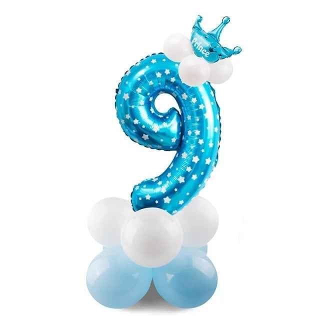 17pcs Birthday Number Balloon Set 32 Inch Foil Helium Decor Boy Girl - Image 14