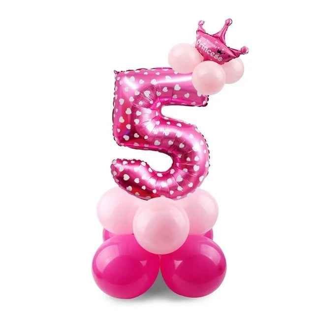 17pcs Birthday Number Balloon Set 32 Inch Foil Helium Decor Boy Girl - Image 20