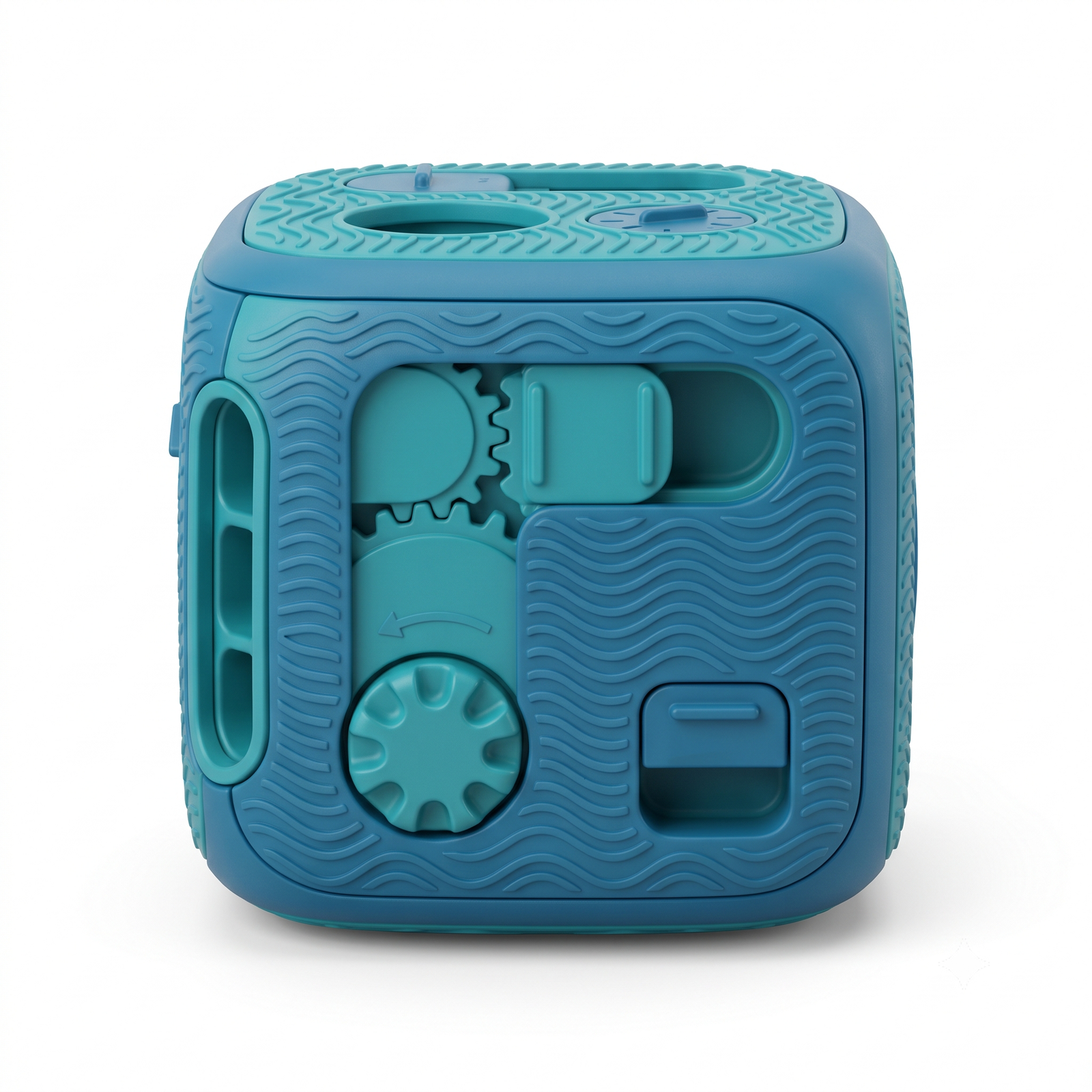 Chicago Pet Store Interactive Dog Puzzle Cube - Blue Brain Stimulating Treat Dispenser Toy - Image 3