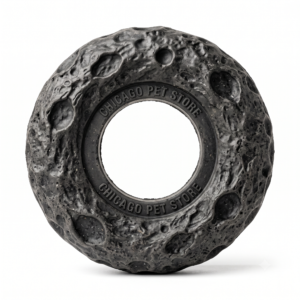 Chicago Pet Store Indestructible Lunar Crater Dog Chew Ring - Tough Rubber Toy for Aggressive Chewers