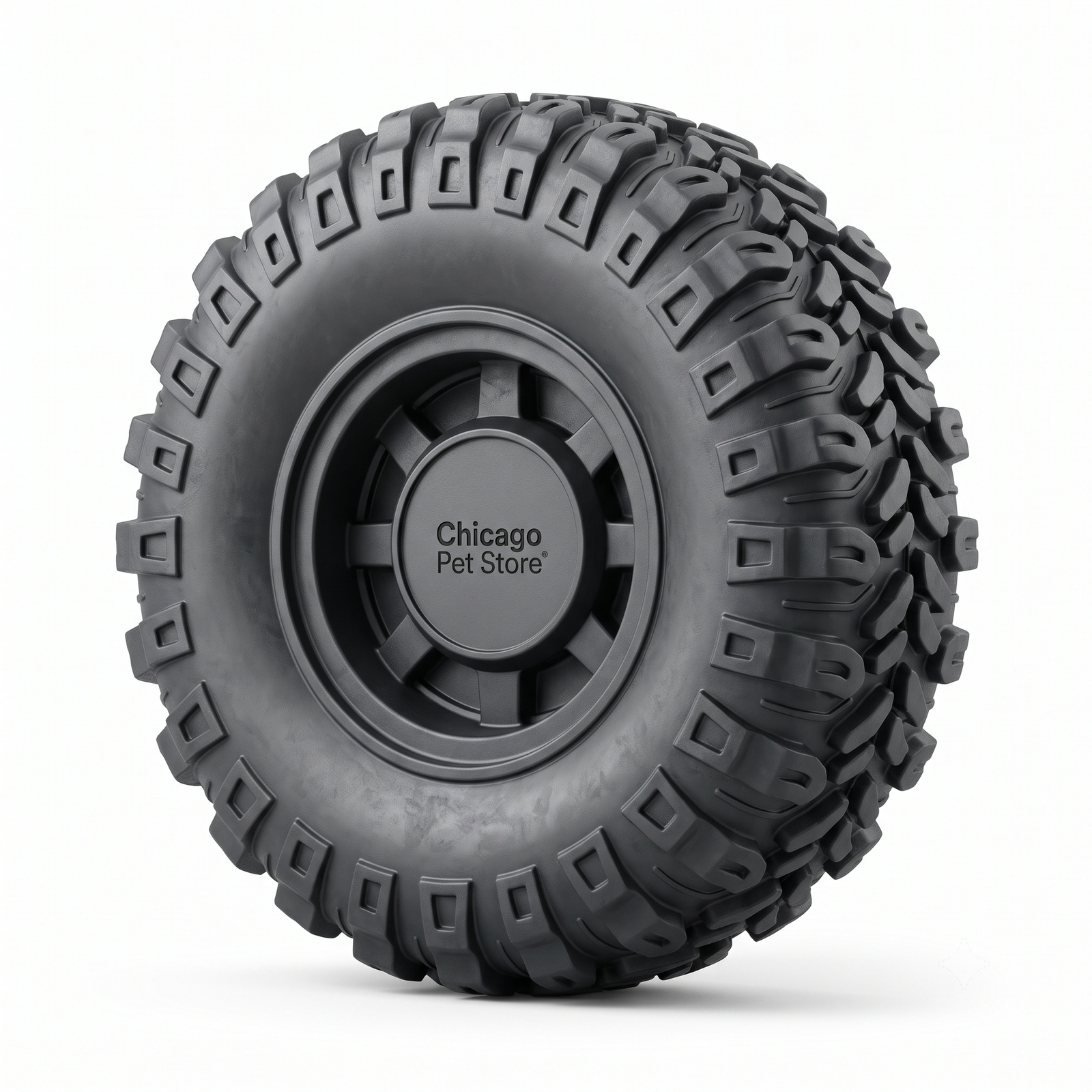 Chicago Pet Store Heavy-Duty Tire Dog Chew Toy - Tough Black Rubber Off-Road Wheel for Aggressive Chewers - Image 2